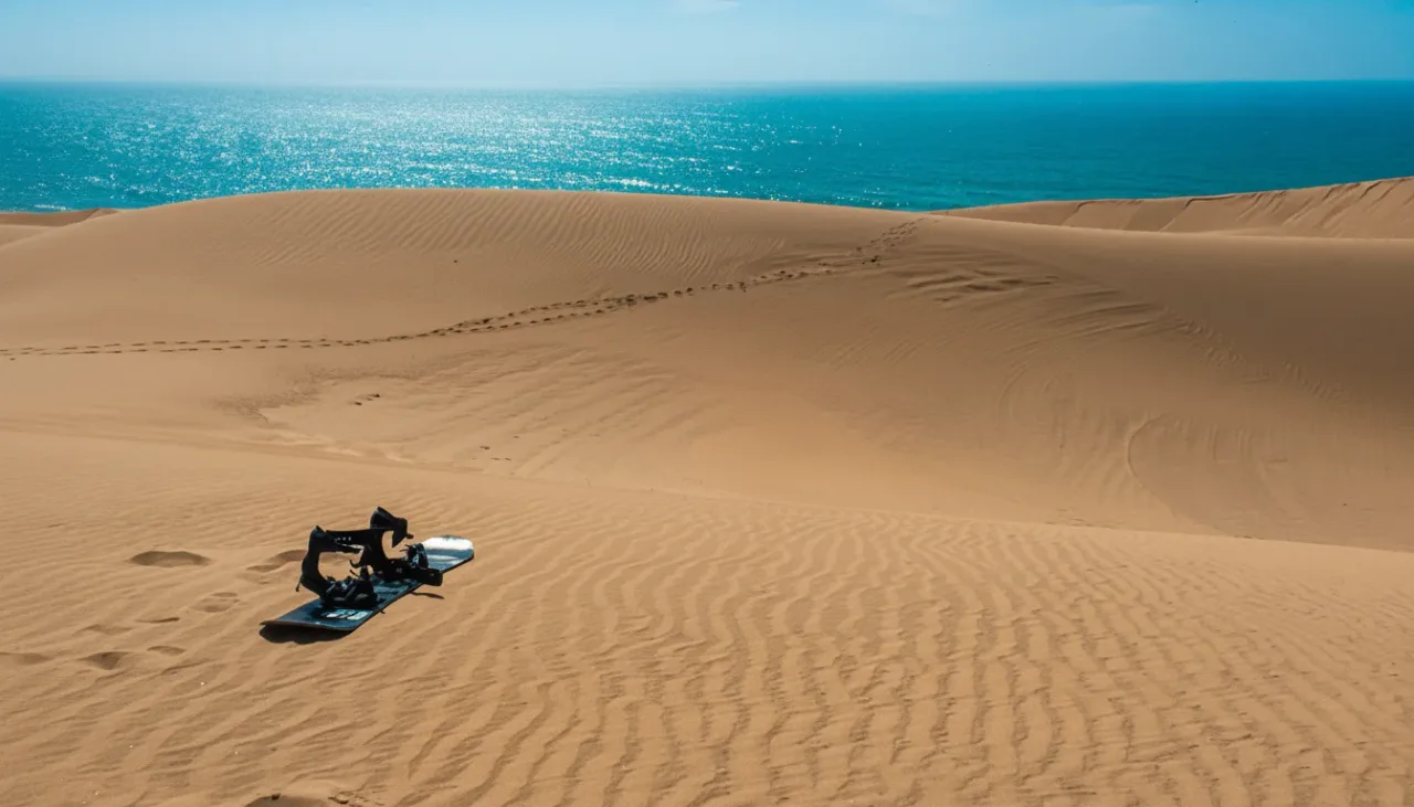 Coucher de soleil sur les dunes de Timlalin