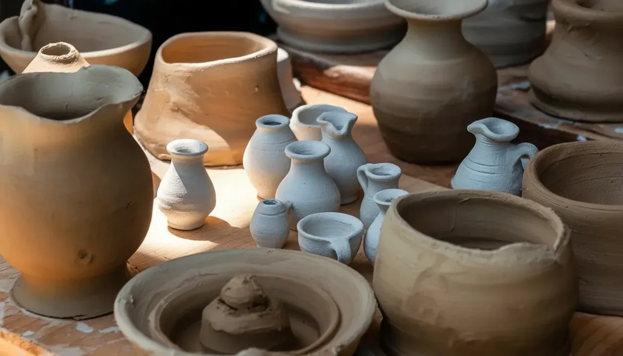 Tourists enjoying Moroccan mint tea in a pottery studio