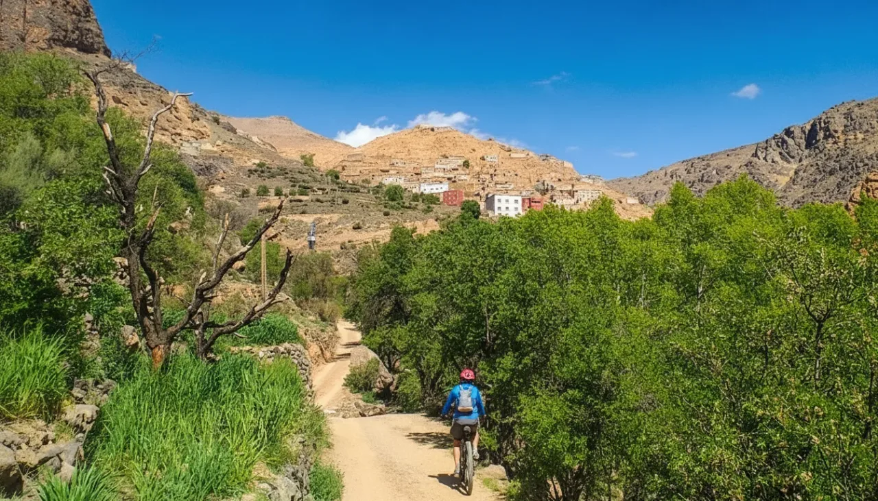 Traditional Berber village nestled in the High Atlas Mountains