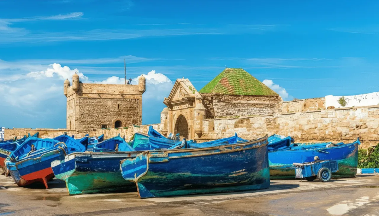 Guide local accompagnant les visiteurs dans le souk d’Essaouira